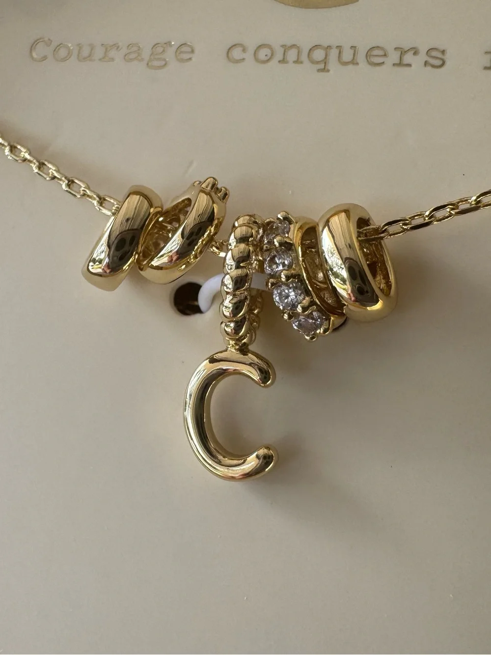 A New Day 14k Gold Dipped Letter C Charm Necklace - Picture 2 of 4